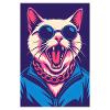 Retro  Cat with Sunglasses and Chain