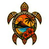 Tropical Sunset Turtle Design