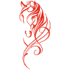 Red stylized chevas