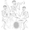 Skeleton Jazz Band Illustration