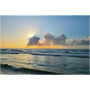 Sunset over the sea with clouds