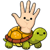 Playful Left Handed Turtle Cartoon Design