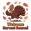 Festive Harvest Season Turkey Illustration