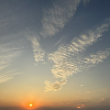 Evening sky with sea of clouds