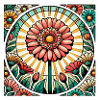Motif floral en vitrail vibrant