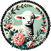 Whimsical Lamb Floral Portrait