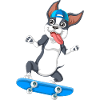 Playful Boston Terrier Skater Design