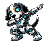 Cooler Beagle Roboter Astronaut Dabbing Cartoon