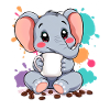 Niedlicher Elefanten-Design mit Kaffeetasse