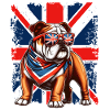 Bulldog with UK Flag Accessories