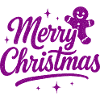 Festive Merry Christmas Pink Gingerbread