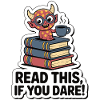 Whimsical Fantasy Creature Reading Books