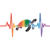 Bunte Schildkröte im Herzschlag Design
