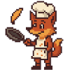 Pixelated Kitchen Chef Fox