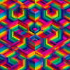 Bunte Geometrische 3D-Illusion