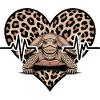 Leopard print with turtle and heart