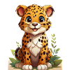 Playful jaguar motif with natural accents