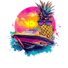 Coole Ananas im Boot