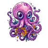 Octopus with flowers
