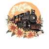 Old Train with Flowers