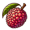 Vibrant lychee in illustrative style