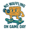 Waffle cartoon with skateboard design
