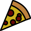 Minimalistische Pizzastück-Illustration