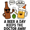 Festive beer and hop charm