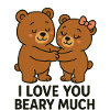 Loving bear illustration with hearts