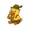 Cute duck in traditional costume