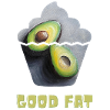 Avocado Print with Whimsical Cupcake Motif