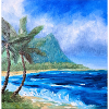 Paysage côtier tropical Oeuvre Hawaï Océan