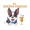 Boston Terrier with Party Vibes Design
