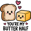 Kawaii Toast and Butter Quote