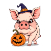 Quick Halloween Pig with Pumpkin