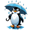 Scattering penguin with umbrella