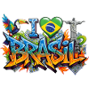 Vibrant Graffiti I love Brasil Design