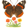 Lebendiges Schmetterlings- und Blumenmotiv-Design