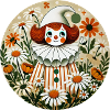 Whimsical Floral Clown Portrait