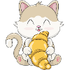Cute Kawaii Cat with Croissant
