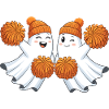 Cute ghosts with pompoms