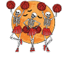 Dancing skeleton girls with pompoms