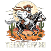 Skeleton Cowboy Full Moon Landscape