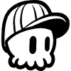 Cartoon Skull with Cap Print