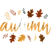 Autumn – Handlettering mit Herbstblättern.