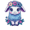 Sheep with flowers