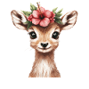 Deer with flower