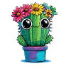 Cactus with flower wreath