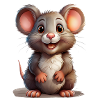 Cute mouse motif with sparkling eyes