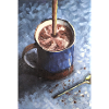 Kaffee-Schoko-Becher mit wirbelnder Kakaokunst